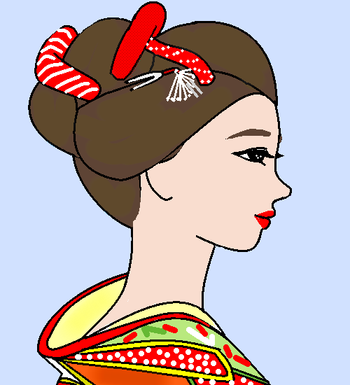 日本髪の女性 by ヤッホー ( PaintBBS NEO ) 