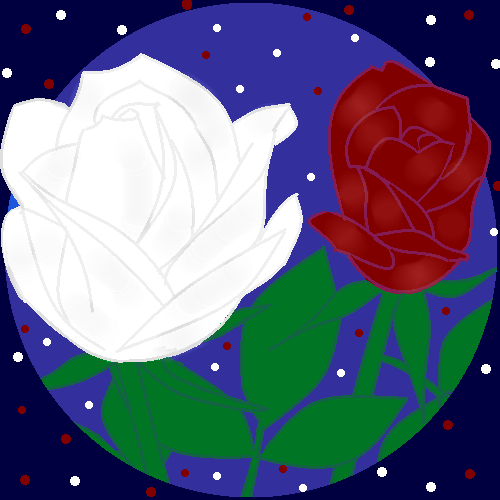 赤いバラと白いバラ by ヤッホー ( PaintBBS NEO ) 