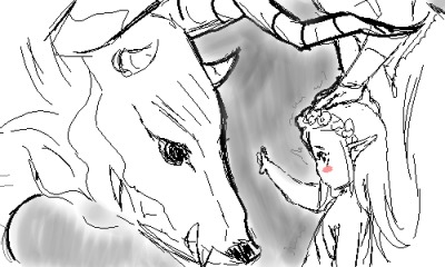 no title Illustration/Niña elfo aprendiendo a domar una bestia 2024/03/25 13:10
