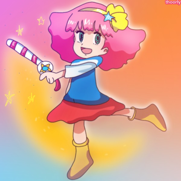 momo holding a wand by thoorly