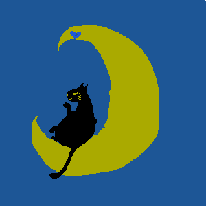 「moon cat」 イラスト/にゃんてす (練習用お絵かき掲示板)