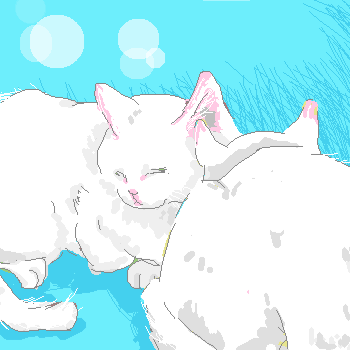 「餅もとい白猫」イラスト/YBスマホ (テーマフリーお絵かき掲示板) 06/19 21:56
