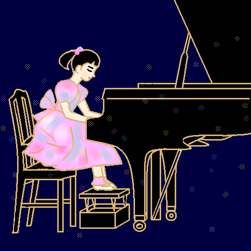ピアノを弾く女の子 by ヤッホー