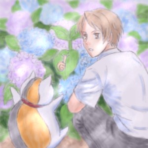 「Re: 梅雨の時期に咲く花」 イラスト/ほなみ (二次創作お絵かき掲示板)