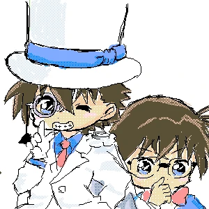 「怪盗キッド🃏とコナン👓」イラスト/ぴよこ (二次創作) 09/07 16:34