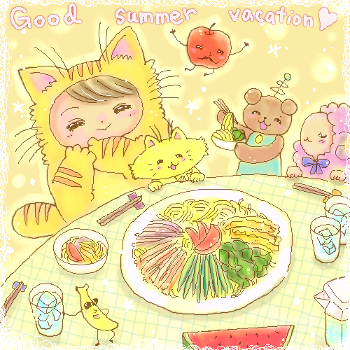 愛しの冷やし中華 by すみさん 500x500 - オリジナルお絵かき掲示板