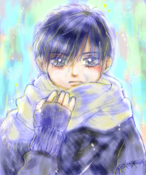 「マフラー少年」イラスト/すみさん (オリジナル) 11/29 22:22