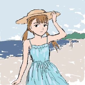 「Re: はじめてのて」イラスト/ゆうじか (練習用お絵かき掲示板) 08/31 21:31