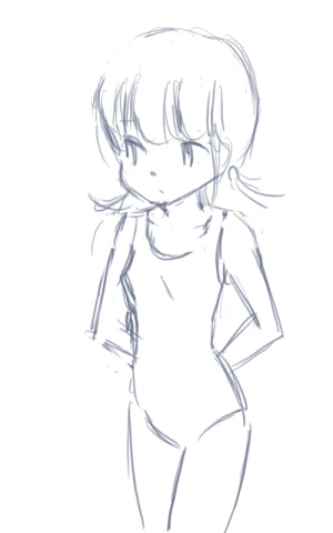 「Re: スク水娘さん」 イラスト/さとぴあ@管理人 練習用お絵かき掲示板