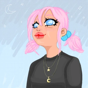 「moon and star girl」イラスト/rae (練習用) 01/26 9:45