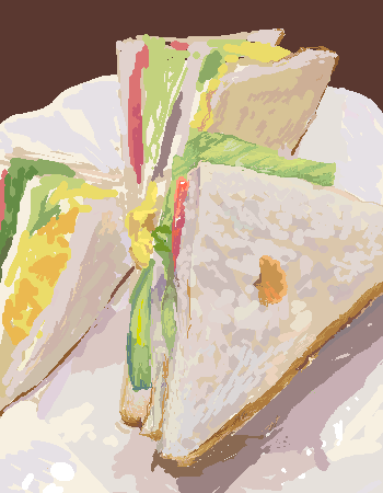 「サンドイッチ」イラスト/み (じっくりお絵かき掲示板) 03/31 0:38