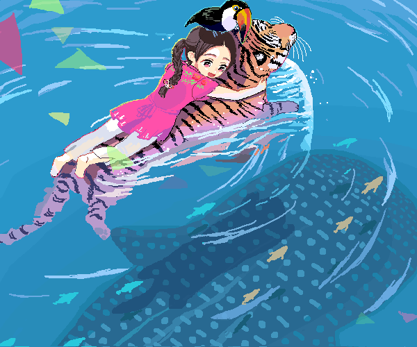 泳ぐ by ゆずこ ( PaintBBS NEO ) 