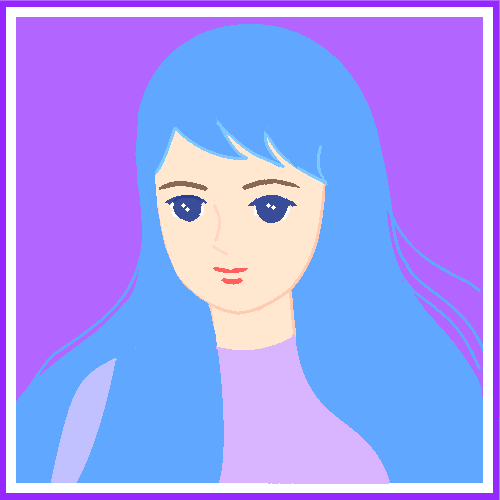青い髪の少女 by ヤッホー ( PaintBBS NEO ) 