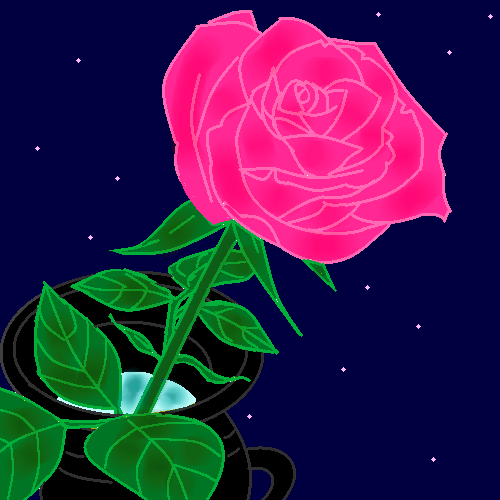 ピンクの薔薇 by ヤッホー ( PaintBBS NEO ) 