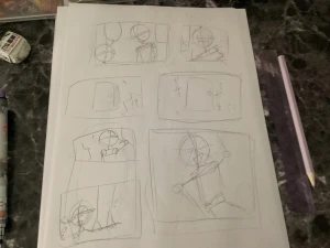「漫画描き途中」イラスト/野生の浮き輪 (アップロード) 07/23 23:23